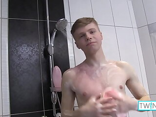 Steamy solo action featuring a strapping twink with a love for his dong. He's soaping up in the shower, fingers himself, and showcases his massive member. A self-pleasure masterclass.